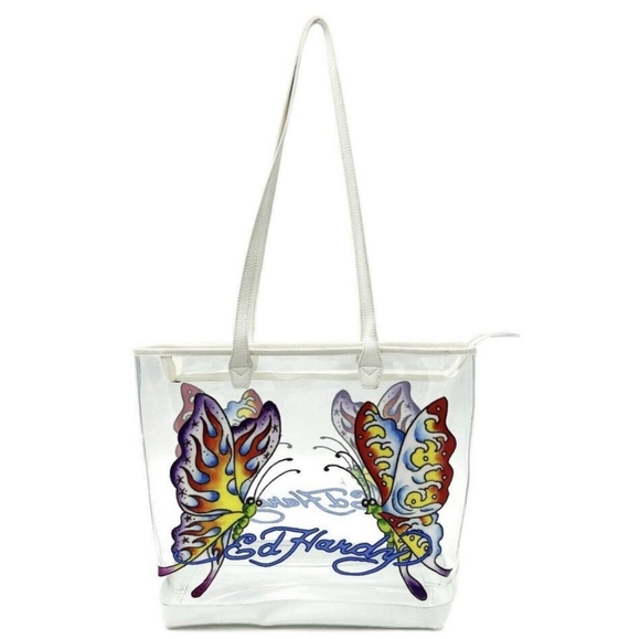 NWT Ed Hardy Butterfly Clear Tote - Picture 5 of 8